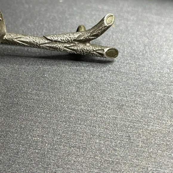 Silver Branch Lucky Horseshoe Antique Brooch White Rhinestones 800 Silver - Picture 3 of 12